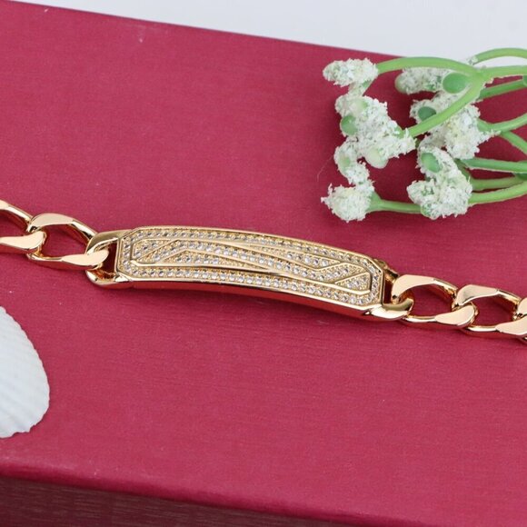 Elegant Rose Gold Chain Bracelet with Intricate Design, XPBL0654 - Picture 12 of 12